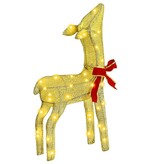 VidaXL Rendierfamilie met 300 LED 3 pcs Warmwit 68 x 26 x 127 cm Stof