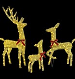 VidaXL Rendierfamilie met 300 LED 3 pcs Warmwit 68 x 26 x 127 cm Stof