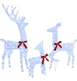 VidaXL Rendierfamilie met 300 LED 3 pcs Koudwit 68 x 26 x 127 cm Stof
