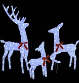 VidaXL Rendierfamilie met 300 LED 3 pcs Koudwit 68 x 26 x 127 cm Stof