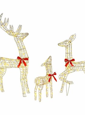 VidaXL Rendier Familie met 300 LED 3 pcs Warmwit 67 x 26 x 127 cm PET