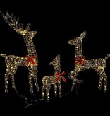 VidaXL Rendier Familie met 300 LED 3 pcs Warmwit 67 x 26 x 127 cm PET