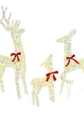 VidaXL Rendier Familie met 300 LED 3 pcs Warmwit 67 x 26 x 127 cm PET