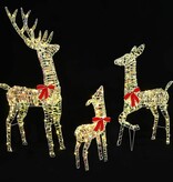 VidaXL Rendier Familie met 300 LED 3 pcs Warmwit 67 x 26 x 127 cm PET