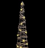 VidaXL Kerstboom met 90 LED 3 pcs Warmwit 20 x 20 x 80 cm Rattan