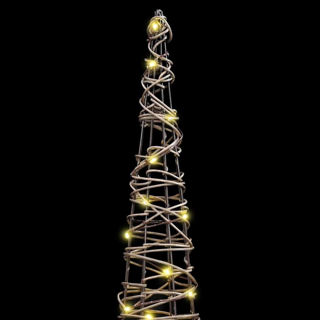 VidaXL Kerstboom met 90 LED 3 pcs Warmwit 20 x 20 x 80 cm Rattan