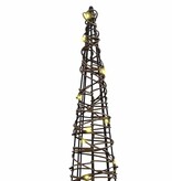 VidaXL Kerstboom met 90 LED 3 pcs Warmwit 20 x 20 x 80 cm Rattan