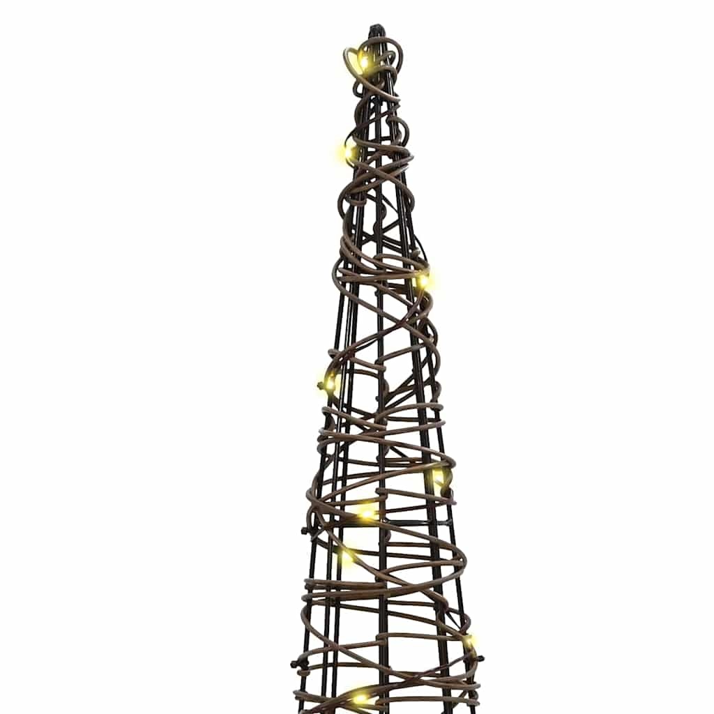 VidaXL Kerstboom met 90 LED 3 pcs Warmwit 20 x 20 x 80 cm Rattan