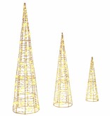 VidaXL Kerstboom met 90 LED 3 pcs Warmwit 20 x 20 x 80 cm PET