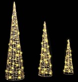 VidaXL Kerstboom met 90 LED 3 pcs Warmwit 20 x 20 x 80 cm PET