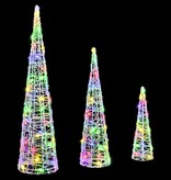 VidaXL Kerstboom met 90 LED 3 pcs Multikleur 20 x 20 x 80 cm Acryl