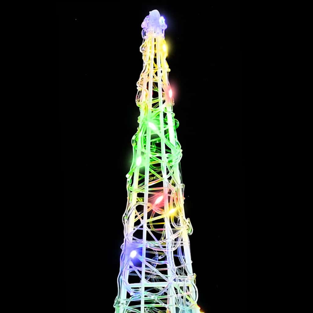 VidaXL Kerstboom met 90 LED 3 pcs Multikleur 20 x 20 x 80 cm Acryl