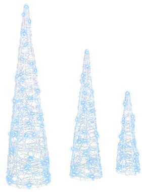 VidaXL Kerstboom met 90 LED 3 pcs Koudwit 20 x 20 x 80 cm Acryl