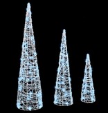 VidaXL Kerstboom met 90 LED 3 pcs Koudwit 20 x 20 x 80 cm Acryl