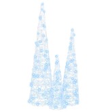 VidaXL Kerstboom met 90 LED 3 pcs Koudwit 20 x 20 x 80 cm Acryl