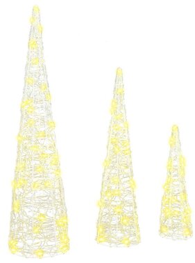 VidaXL Kerstboom met 90 LED 3 pcs Warmwit 20 x 20 x 80 cm Acryl