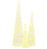 VidaXL Kerstboom met 90 LED 3 pcs Warmwit 20 x 20 x 80 cm Acryl