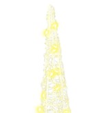 VidaXL Kerstboom met 90 LED 3 pcs Warmwit 20 x 20 x 80 cm Acryl