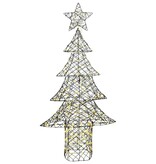VidaXL Kerstboom met 240 LED Warmwit 180 cm Rattan