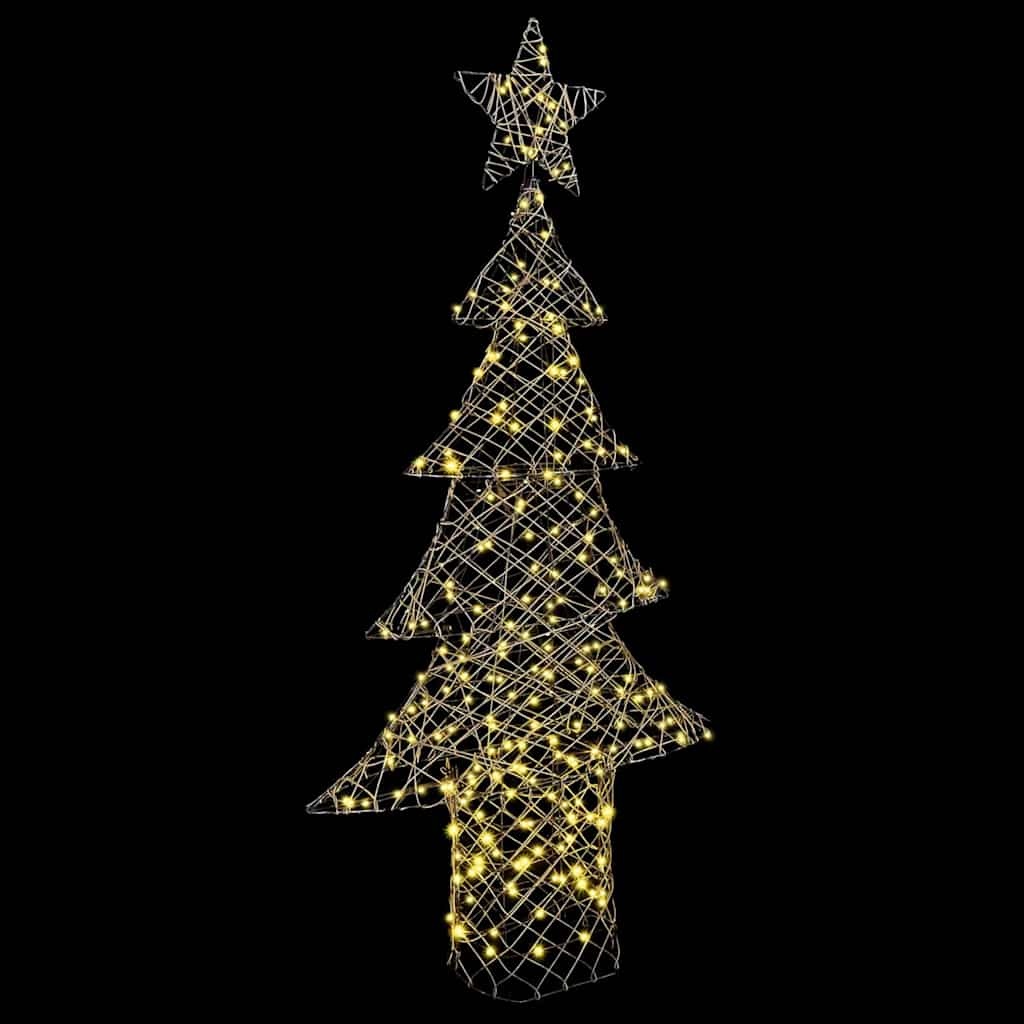 VidaXL Kerstboom met 240 LED Warmwit 180 cm Rattan