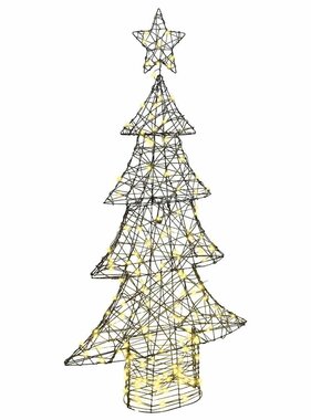 VidaXL Kerstboom met 160 LED Warmwit 150 cm Rattan