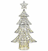 VidaXL Kerstboom met 160 LED Warmwit 150 cm Rattan