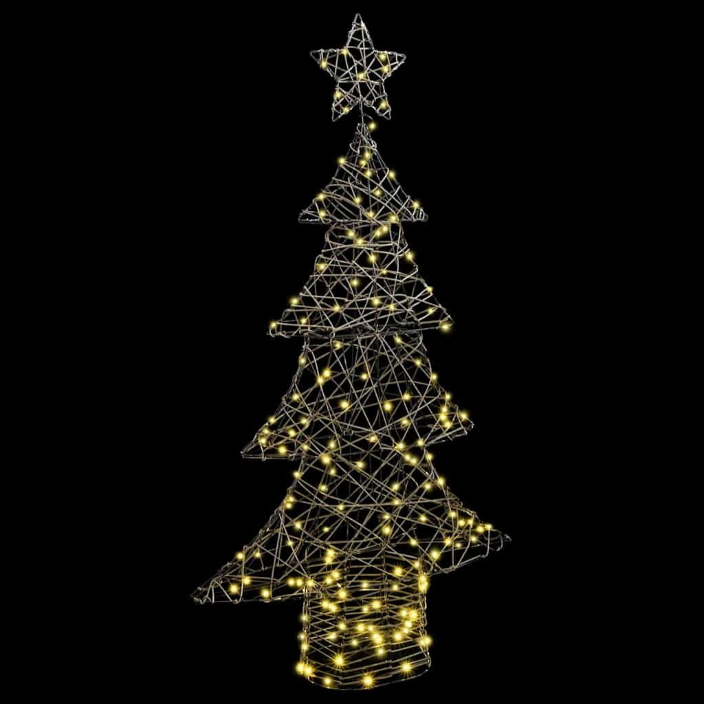 VidaXL Kerstboom met 160 LED Warmwit 150 cm Rattan