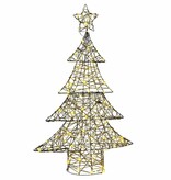 VidaXL Kerstboom met 120 LED Warmwit 120 cm Rattan