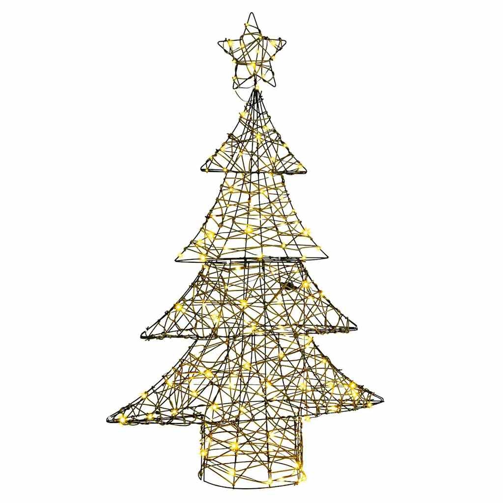 VidaXL Kerstboom met 120 LED Warmwit 120 cm Rattan