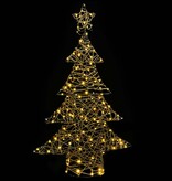 VidaXL Kerstboom met 120 LED Warmwit 120 cm Rattan