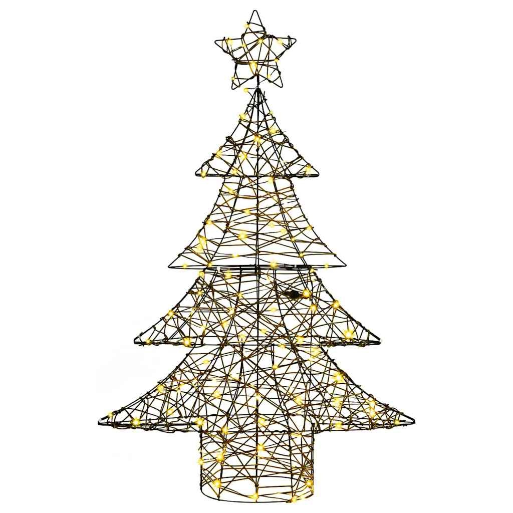 VidaXL Kerstboom met 120 LED Warmwit 120 cm Rattan