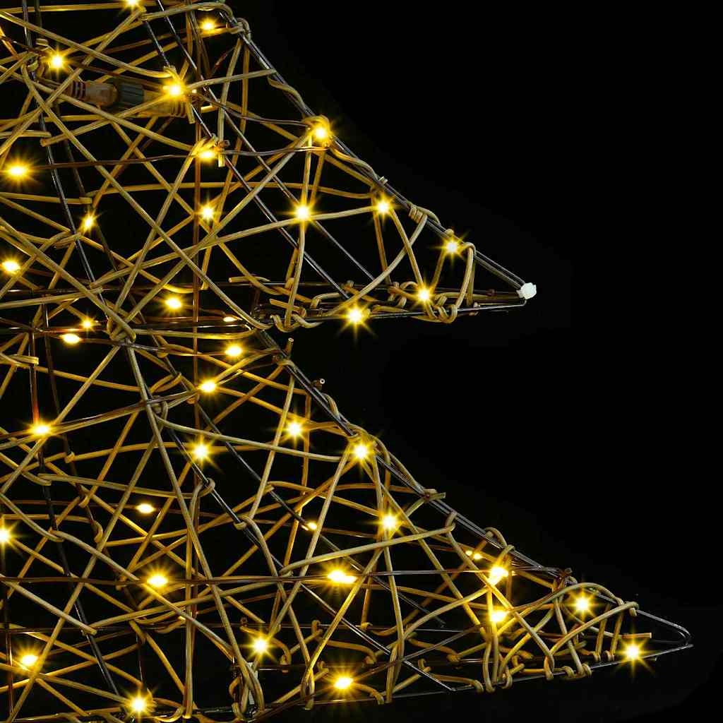 VidaXL Kerstboom met 120 LED Warmwit 120 cm Rattan