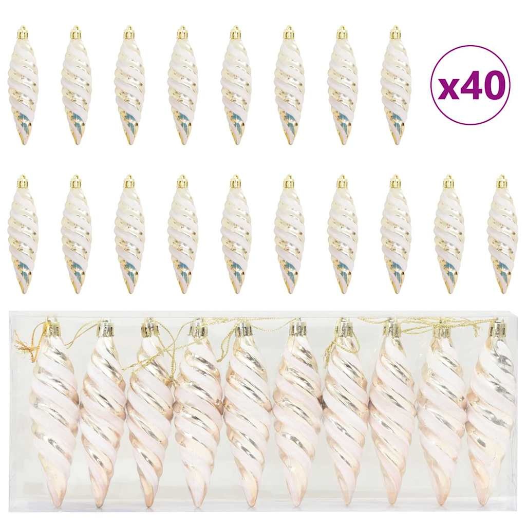 VidaXL Kerst Spiralvorm Bal 40 pcs champagne