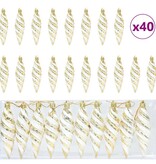 VidaXL Kerst Spiralvorm Bal 40 pcs Goud