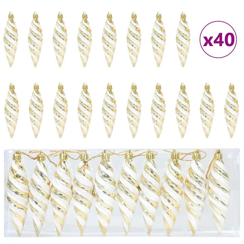 VidaXL Kerst Spiralvorm Bal 40 pcs Goud