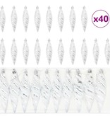 VidaXL Kerst Spiralvorm Bal 40 pcs Zilver