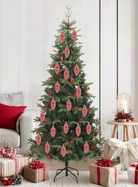 VidaXL Kerstdennenappeltje 40 pcs Rood