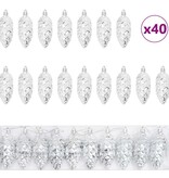 VidaXL Kerstdennenappeltje 40 pcs Zilver