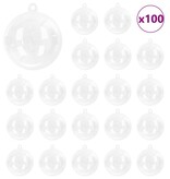 VidaXL Kerstbal Set 100 pcs Doorzichtig Ø 8 cm