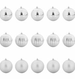 VidaXL Kerstbal Set 15 pcs Zilver XL