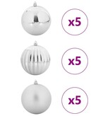 VidaXL Kerstbal Set 15 pcs Zilver XL