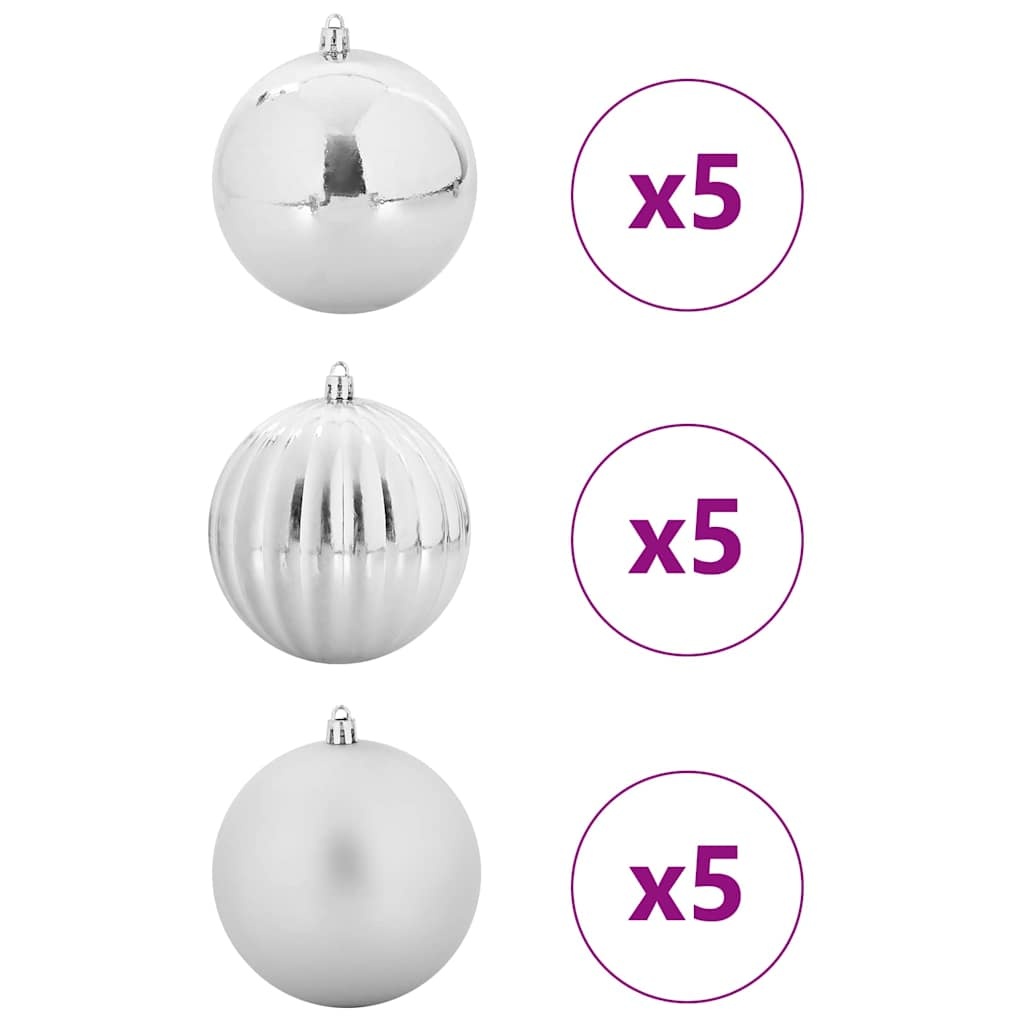 VidaXL Kerstbal Set 15 pcs Zilver XL