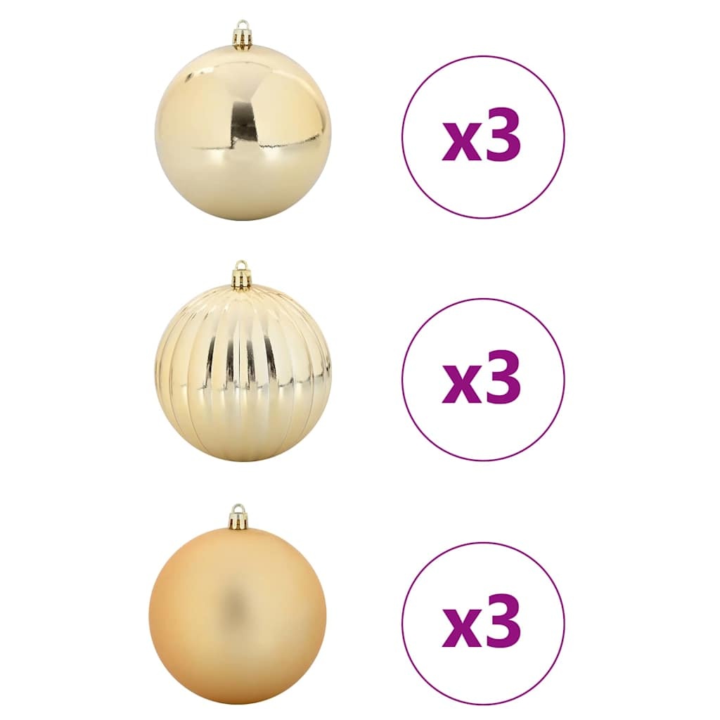 VidaXL Kerstbal Set 9 pcs Goud XL