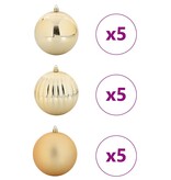 VidaXL Kerstbal Set 15 pcs Goud XL