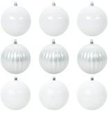 VidaXL Kerstbal Set 9 pcs Wit XL