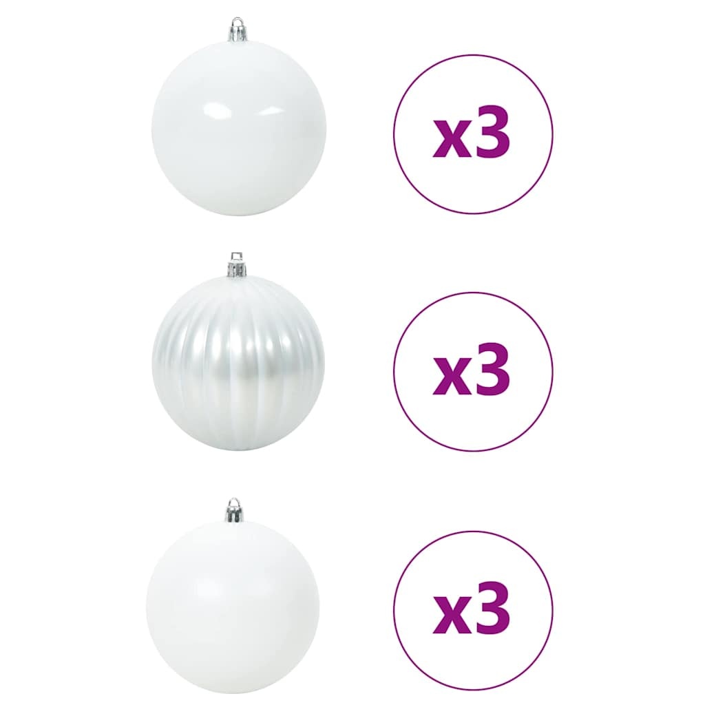 VidaXL Kerstbal Set 9 pcs Wit XL