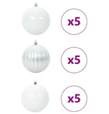 VidaXL Kerstbal Set 15 pcs Wit XL