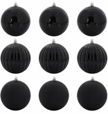 VidaXL Kerstbal Set 9 pcs Zwart XL