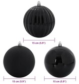 VidaXL Kerstbal Set 9 pcs Zwart XL