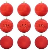 VidaXL Kerstbal Set 9 pcs Rood XL